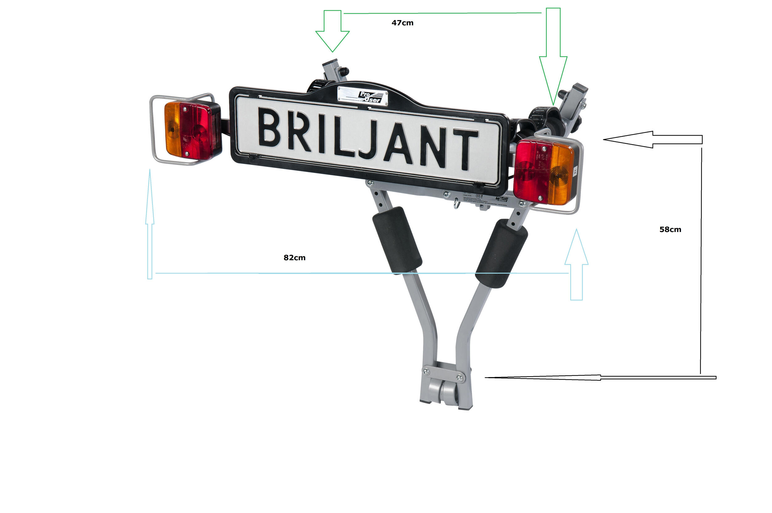 Pro-User Briljant Porte-vélos pour 2 vélos, léger. 2/3