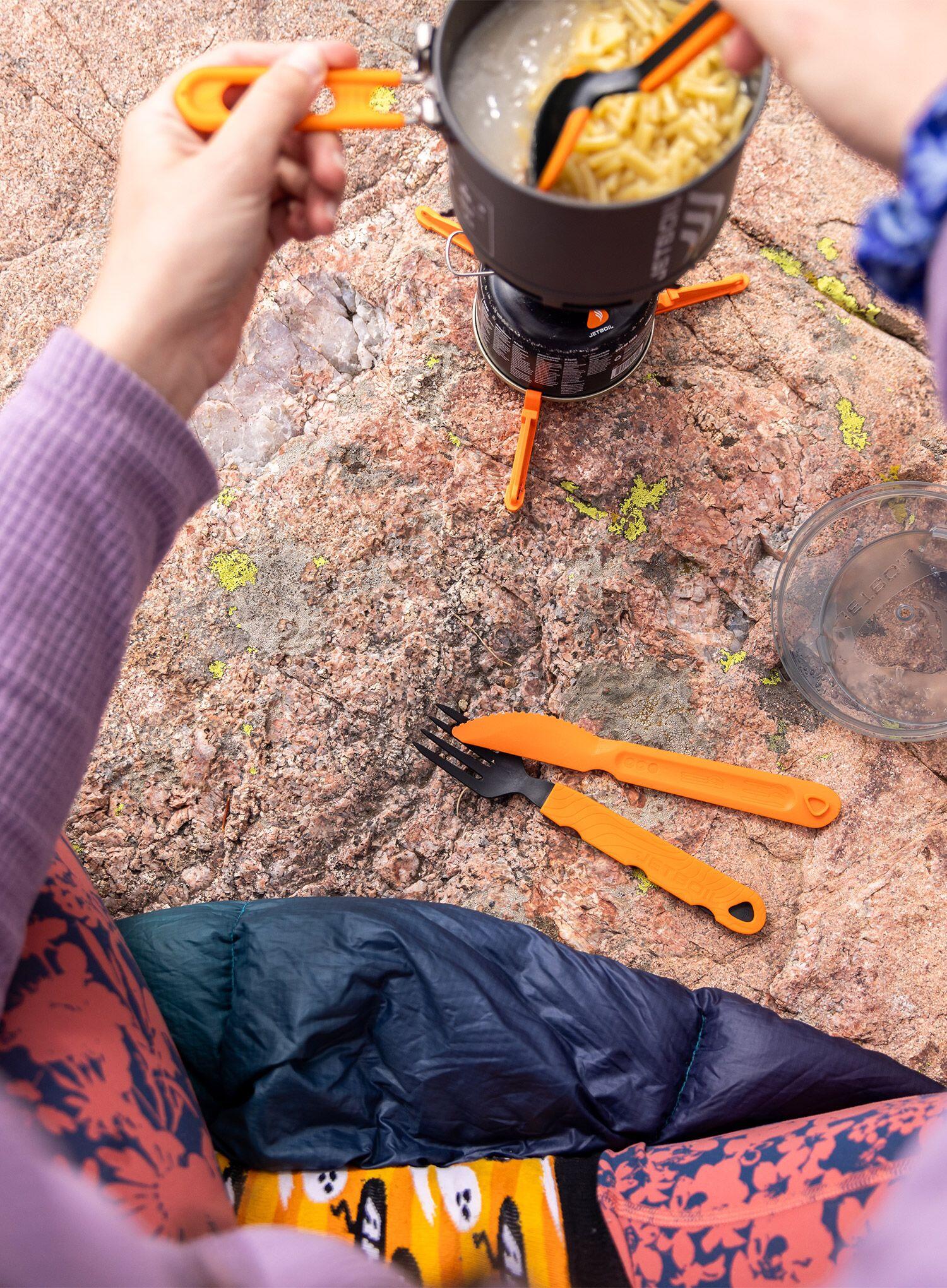 Gabeln, Löffel und Messer fürs Camping, Jetboil TrailWare stapelbar, leicht 3/7