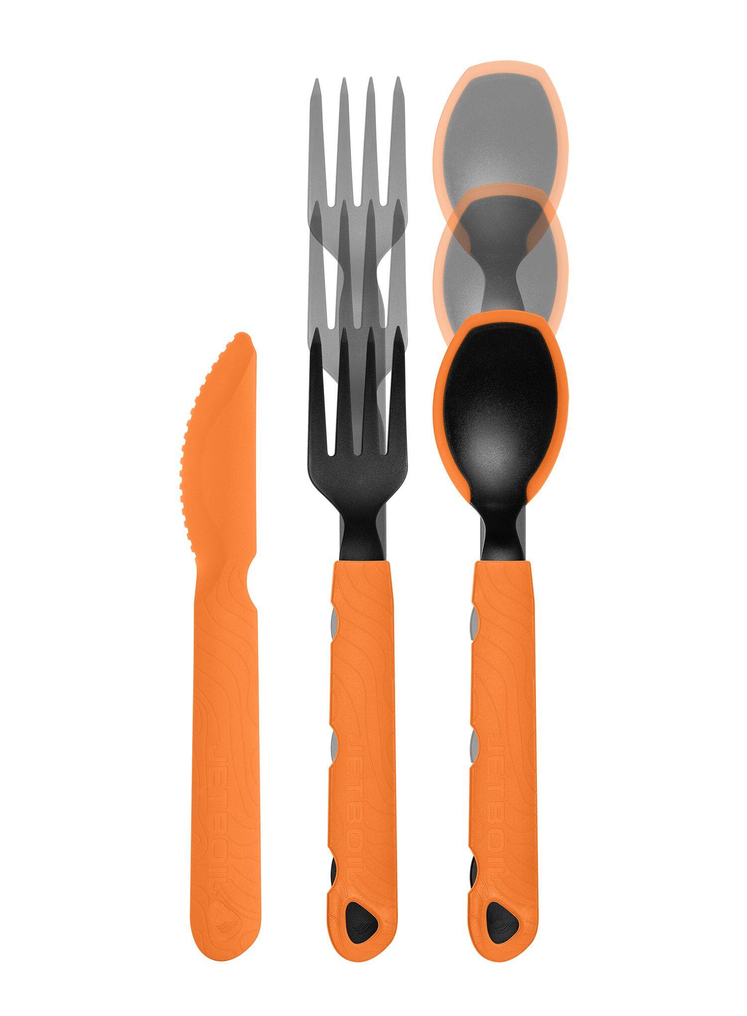 Gabeln, Löffel und Messer fürs Camping, Jetboil TrailWare stapelbar, leicht 2/7