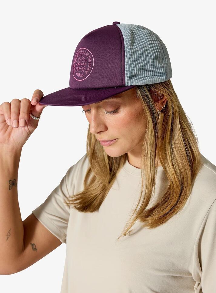 Czapka z daszkiem Rab Cirque Print Cap - mulberry/pewter