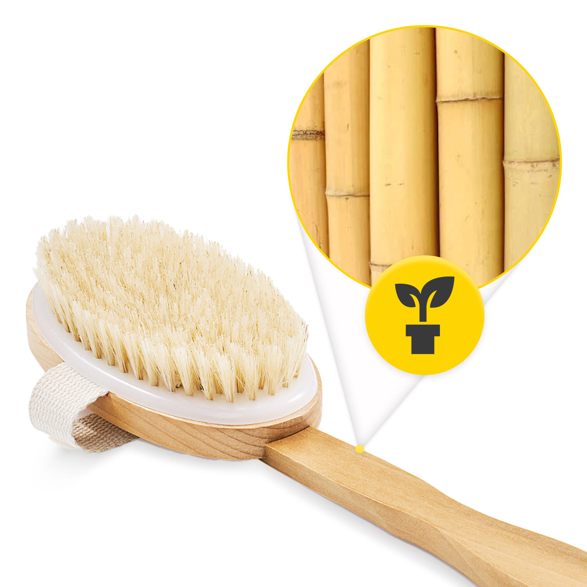 Körperbürste DB4 Lange Badebürste Rückenbürste Naturborsten 4FIZJO 3/7