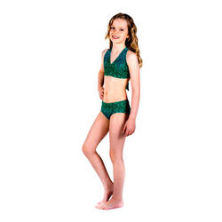 Bikini Sirene Green JL maillot 2 pièces fille motif écailles vert
