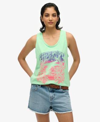 Psychedelische surf tanktop met grafische print van superdry.