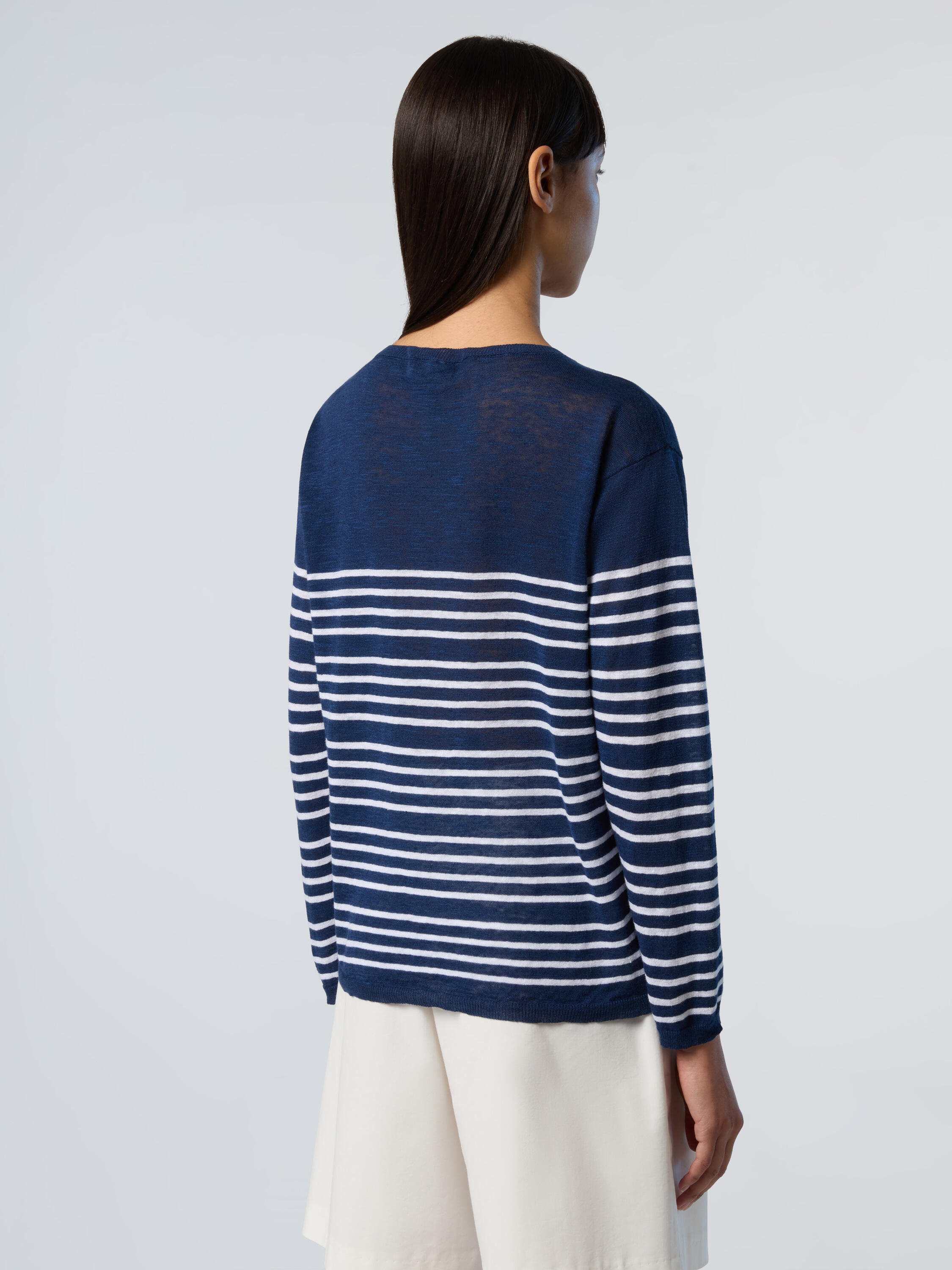 Jersey de rayas con cuello redondo para mujer 2/3