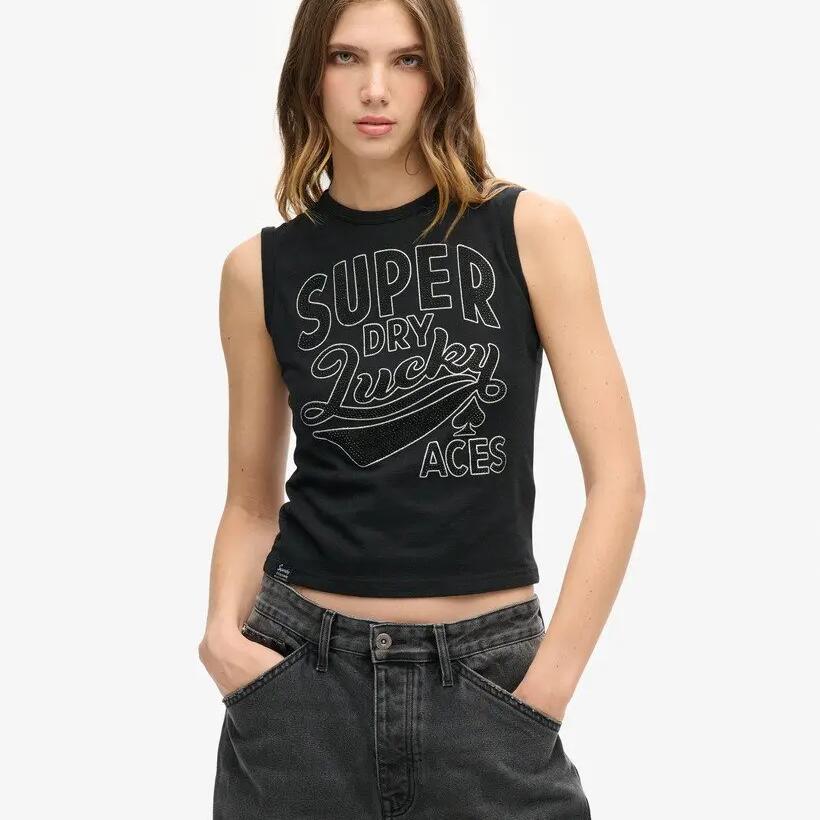 Slim-fit tank top for women Superdry Retro