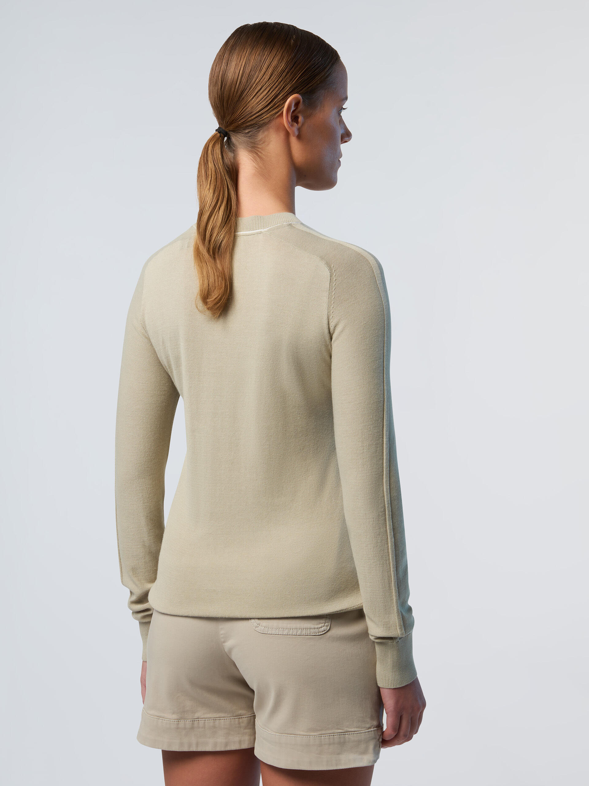 Jersey de cuello redondo aloe vera para mujer 2/3