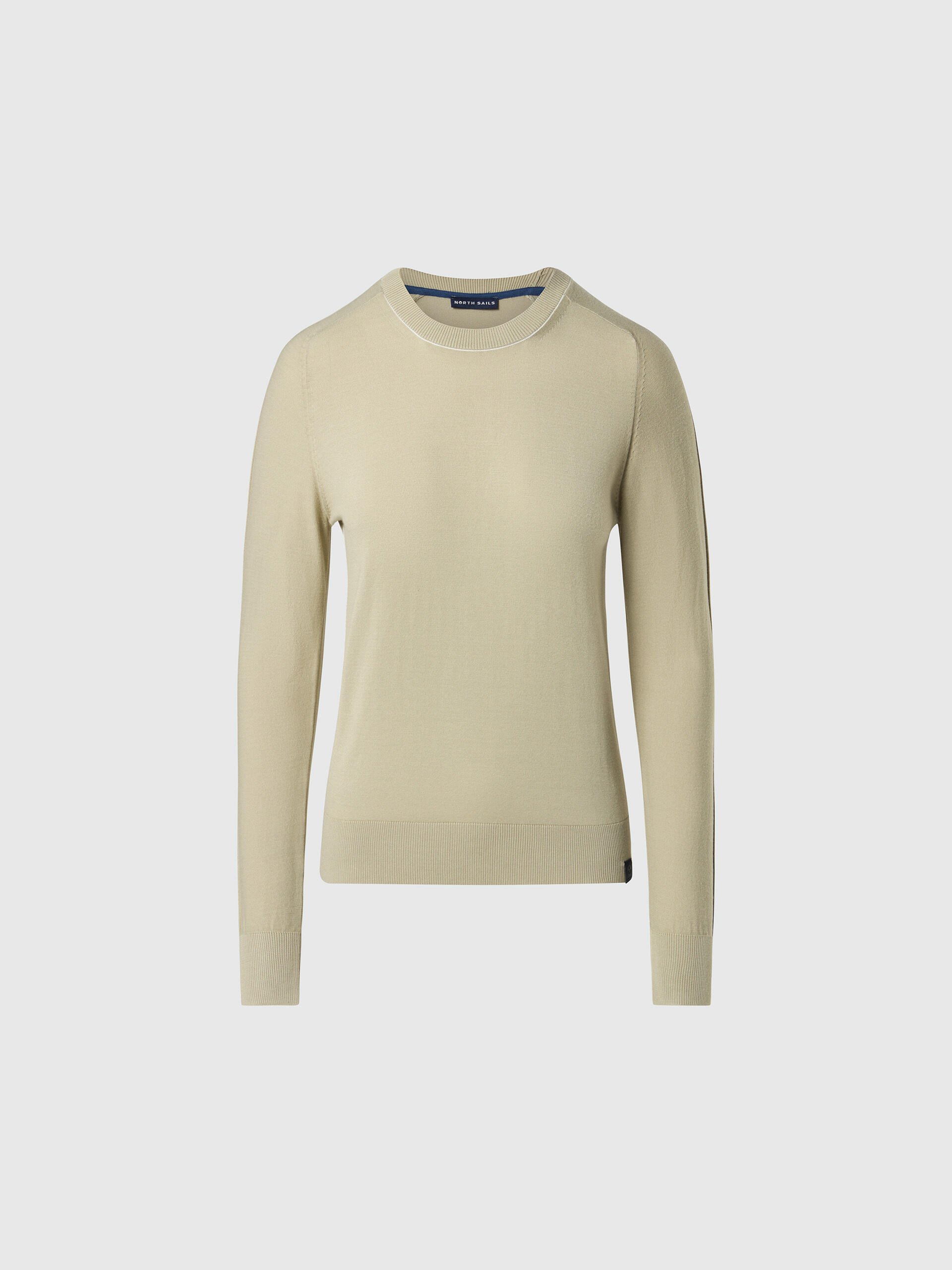 Jersey de cuello redondo aloe vera para mujer 3/3