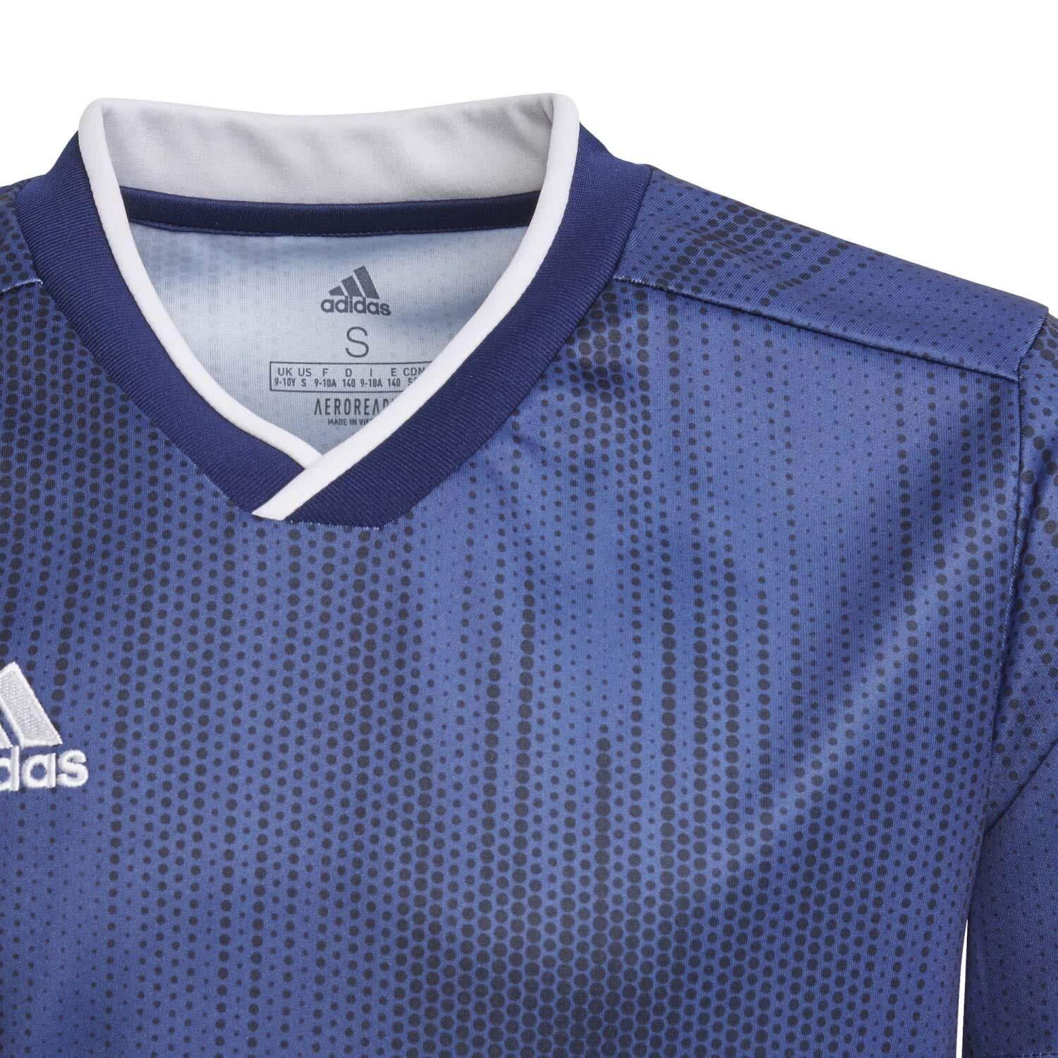 Maglia adidas Tiro 19 per Bambini, Unisex, Blu Scuro/Bianco