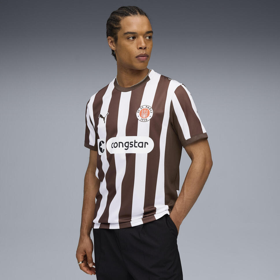 Męska koszulka domowa FC St. Pauli 25/26 PUMA Espresso Brown White