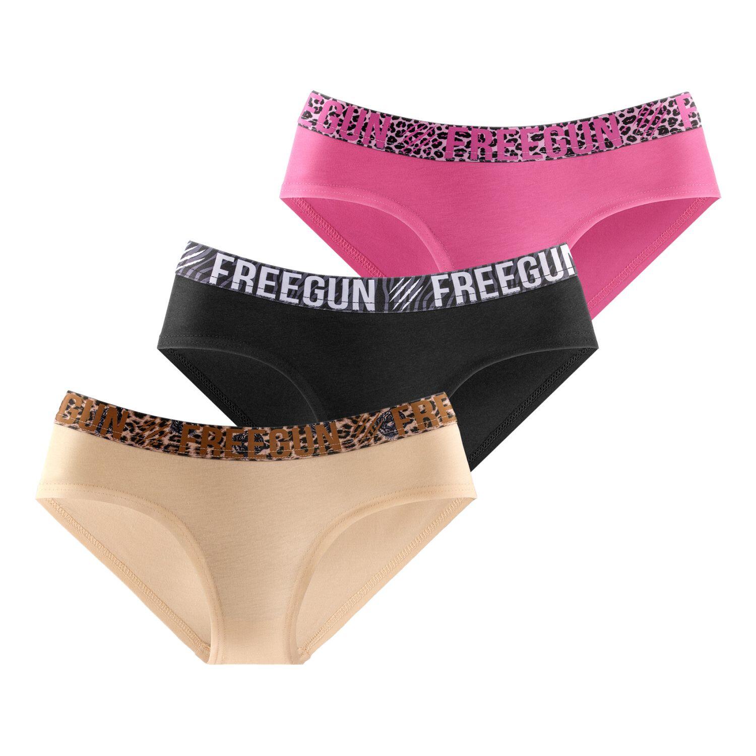 Freegun - Lot De 3 Culottes Femme En Coton Bestial - Caleçon - Multicolore - Decathlon