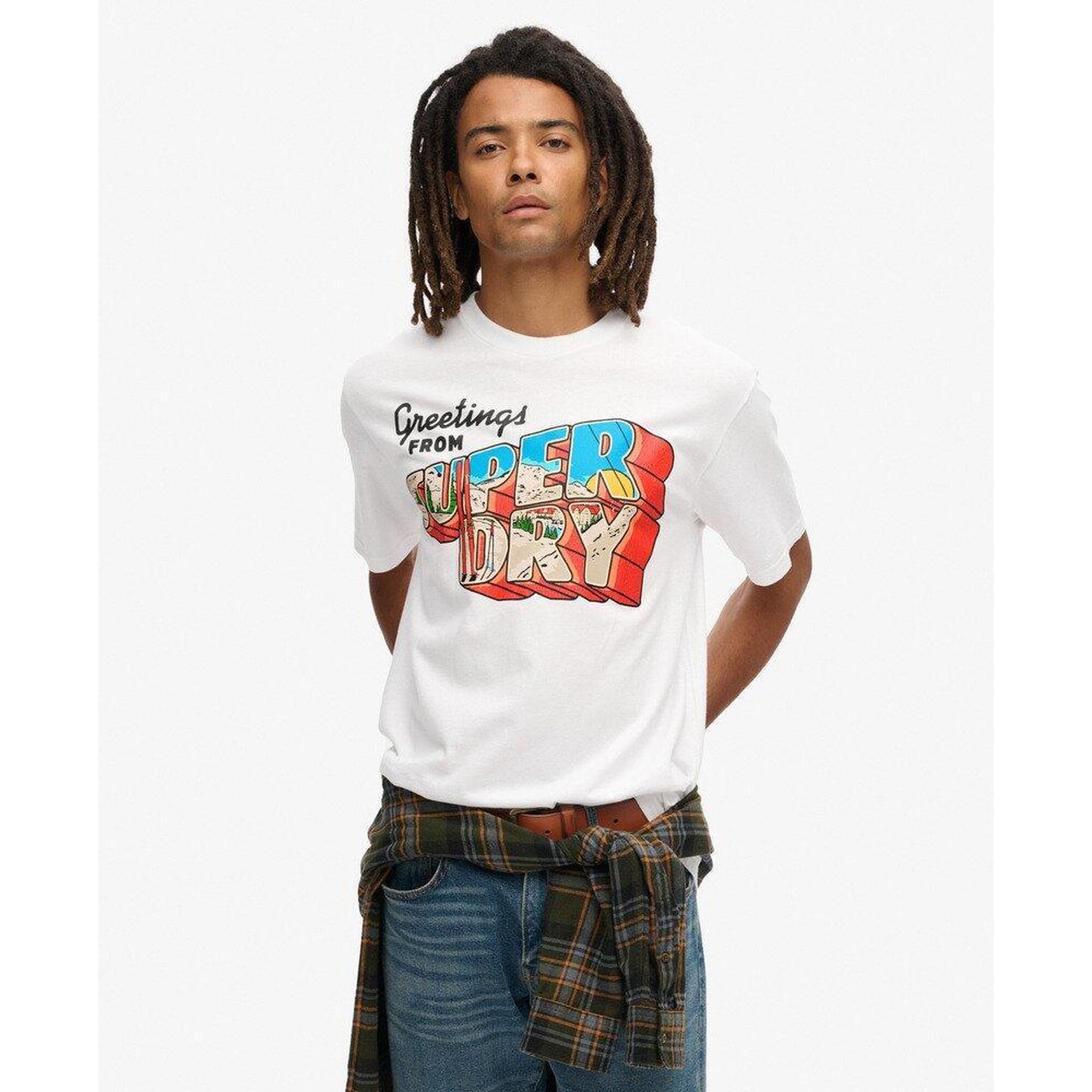 Superdry - T-shirt Graphique De Carte Postale De Voyage - T-shirt Manches Courtes - Blanc - Decathlon