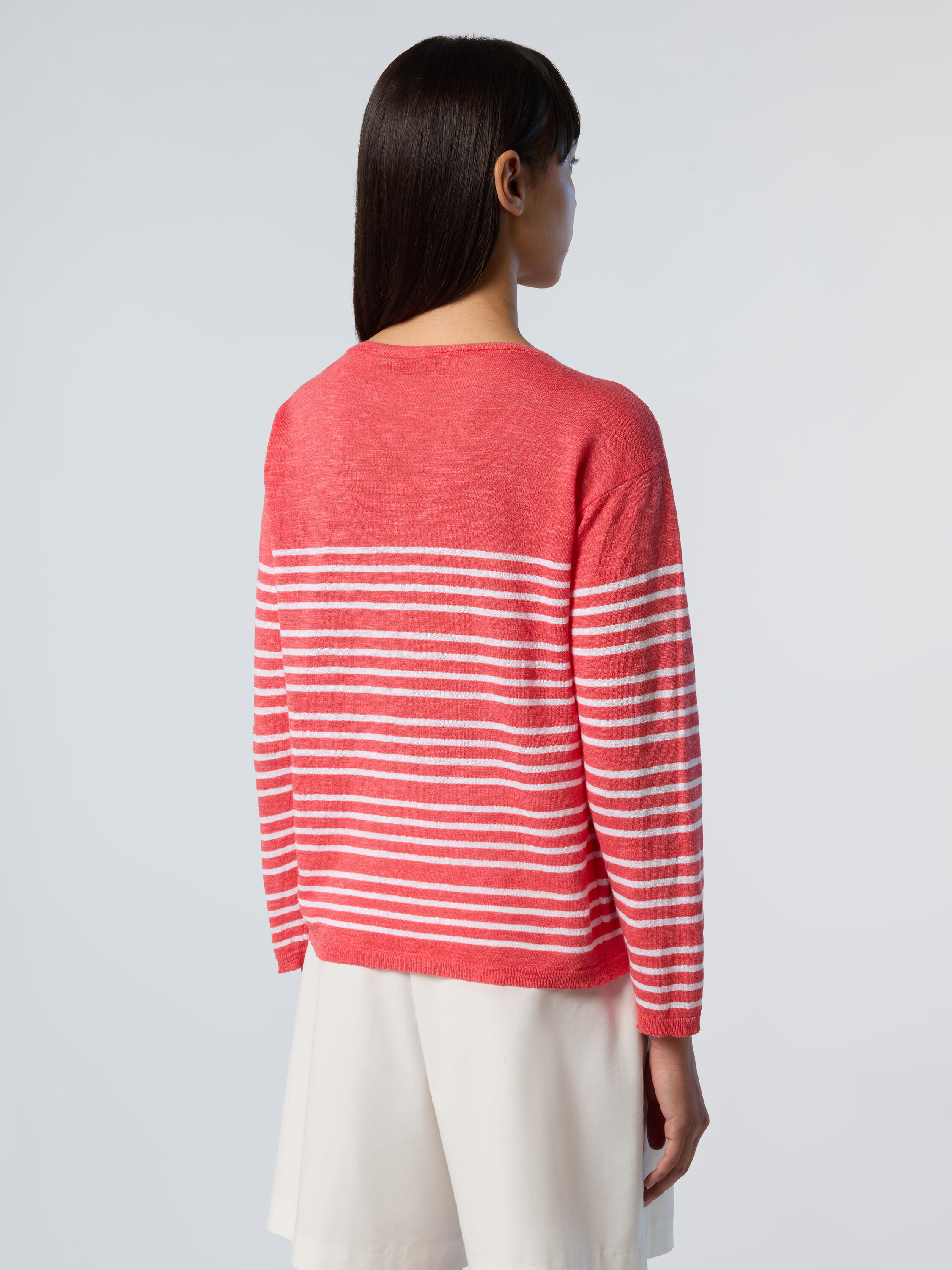 Jersey de rayas con cuello redondo para mujer 2/3