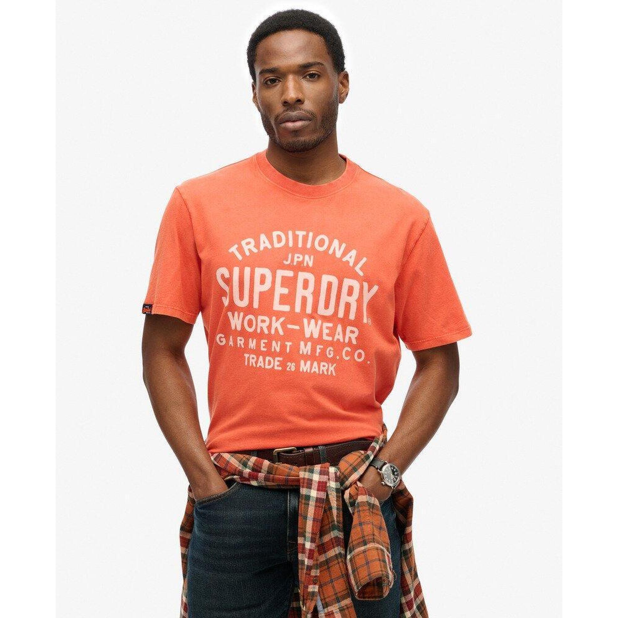 Superdry - Tee-shirt De Travail En Coton Superdry - T-shirt Manches Courtes - Orange - Decathlon