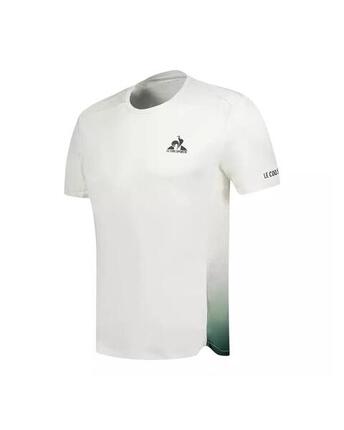 Maillot de Sport Ecru/Vert Le Coq Sportif Tennis Pro