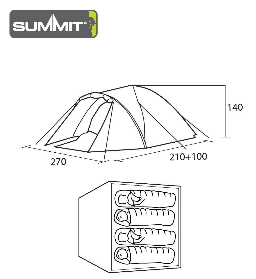 Tenda a cupola a doppia parete per 4 persone - Blu indaco 2/3