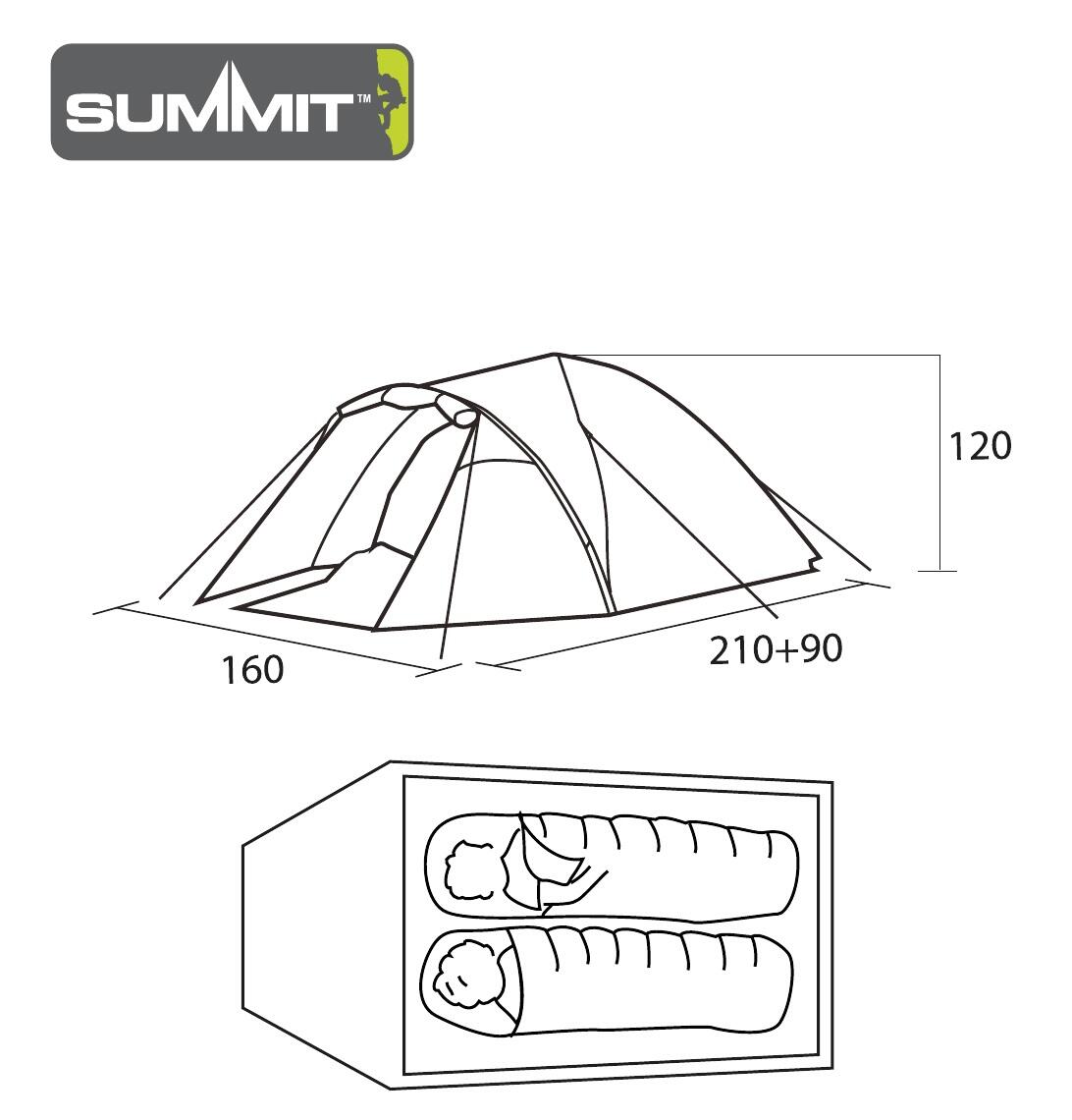 Tenda a cupola a doppia parete per 2 persone - Blu indaco 2/3
