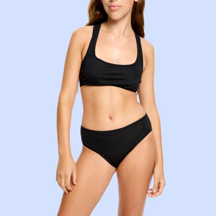 Modibodi - Bas De Maillot De Bain Menstruel Pour Ados Flux 8 Tampons - Bas De Maillot De Bain (bikini) - Noir - 12 À 14 Ans - Decathlon