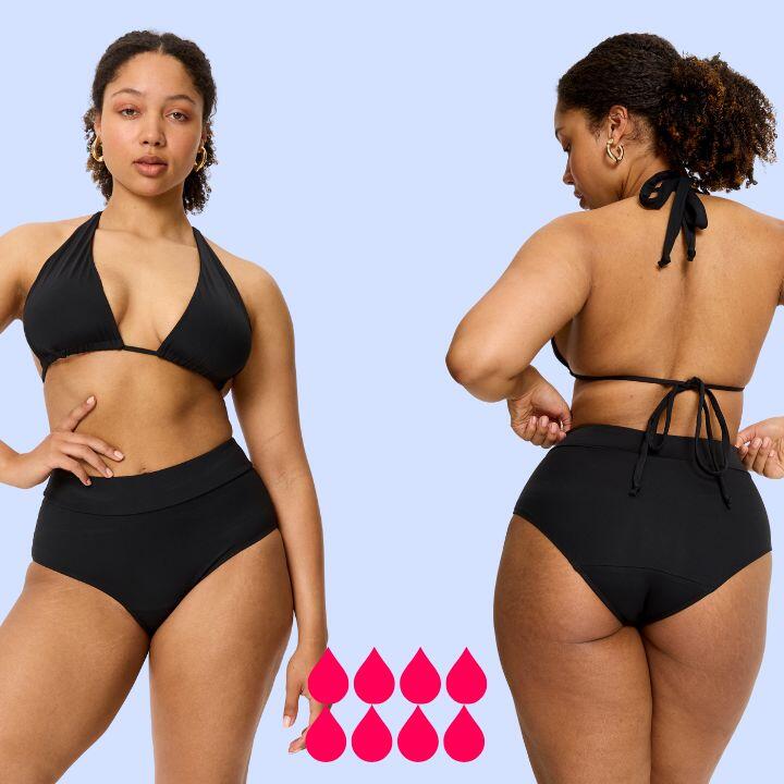 MODIBODI Bikini Menstrual Cintura Alta Flujo 8 tampones