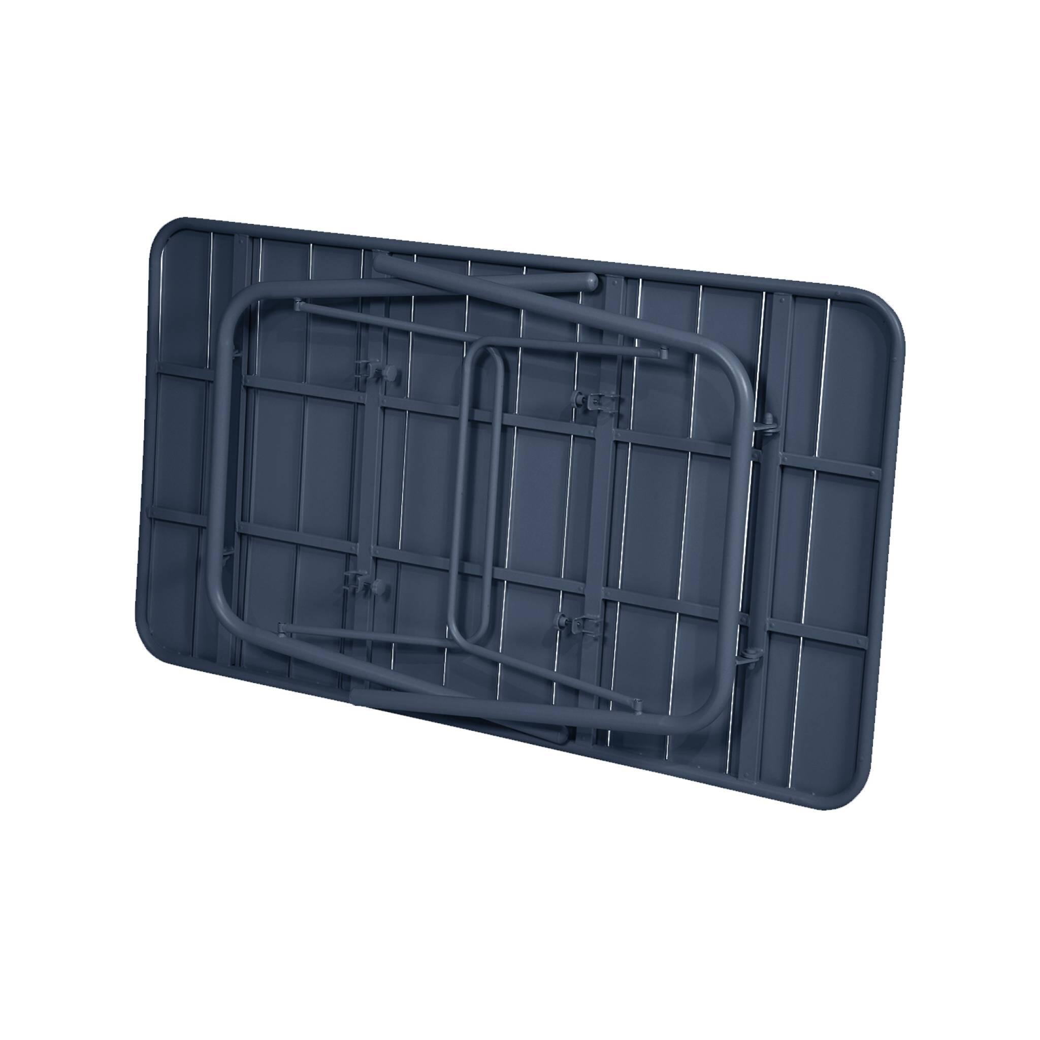 Mesa de jardim dobrável metálica, 140cm, Bleu marine 5/5