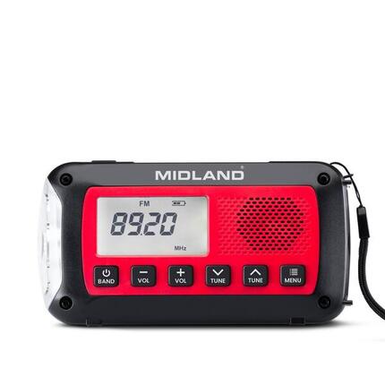 Midland ER100 - Batterie de secours AM/FM avec dynamo et lampe LED