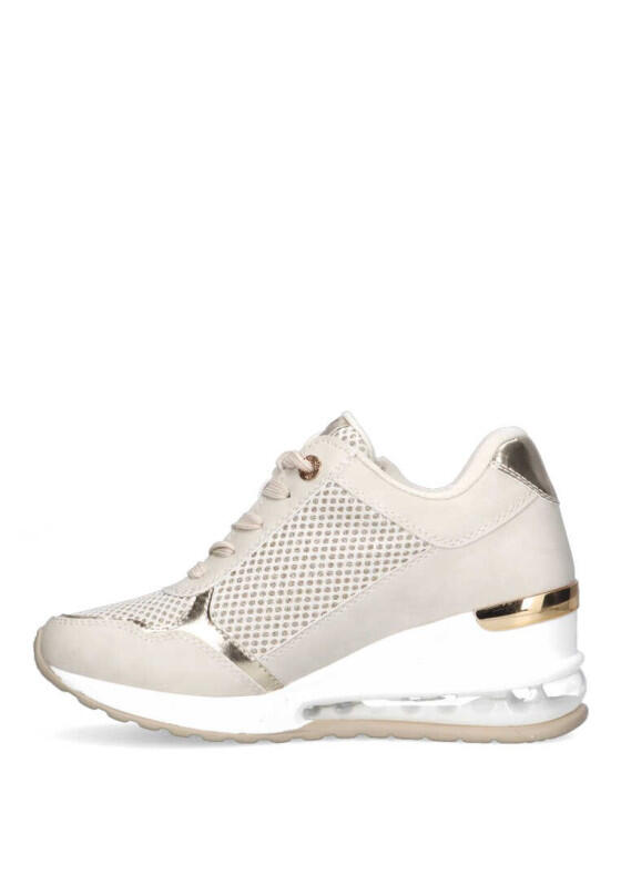 Deportivas Casual Mujer Cuña Alta - Modelo 142573 Beige 3/6