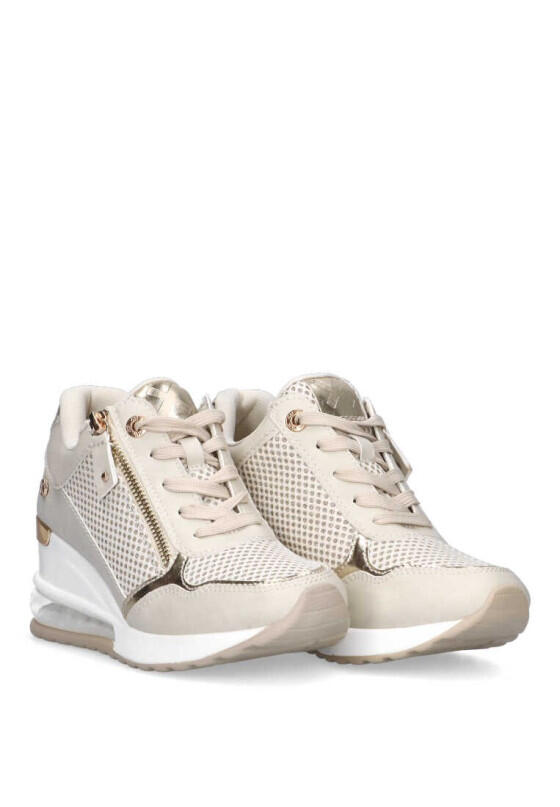 Deportivas Casual Mujer Cuña Alta - Modelo 142573 Beige 2/6