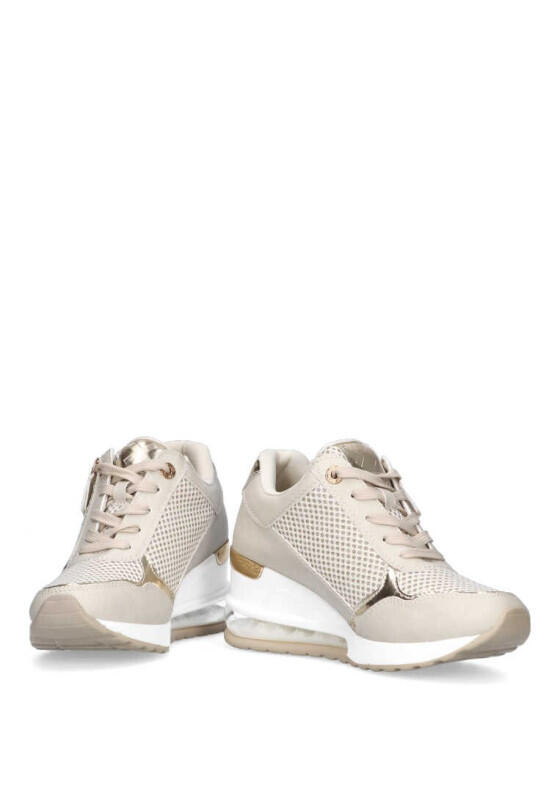Deportivas Casual Mujer Cuña Alta - Modelo 142573 Beige 5/6