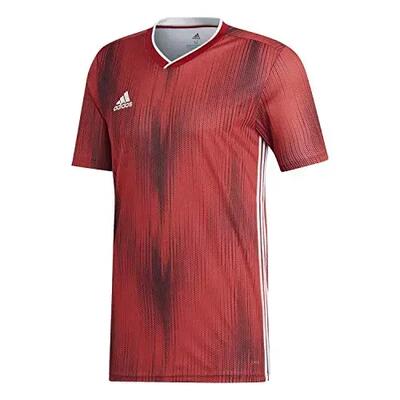 Maglia da calcio Adidas Tiro 19 in Rosso Potente/Bianco per uomini taglia L