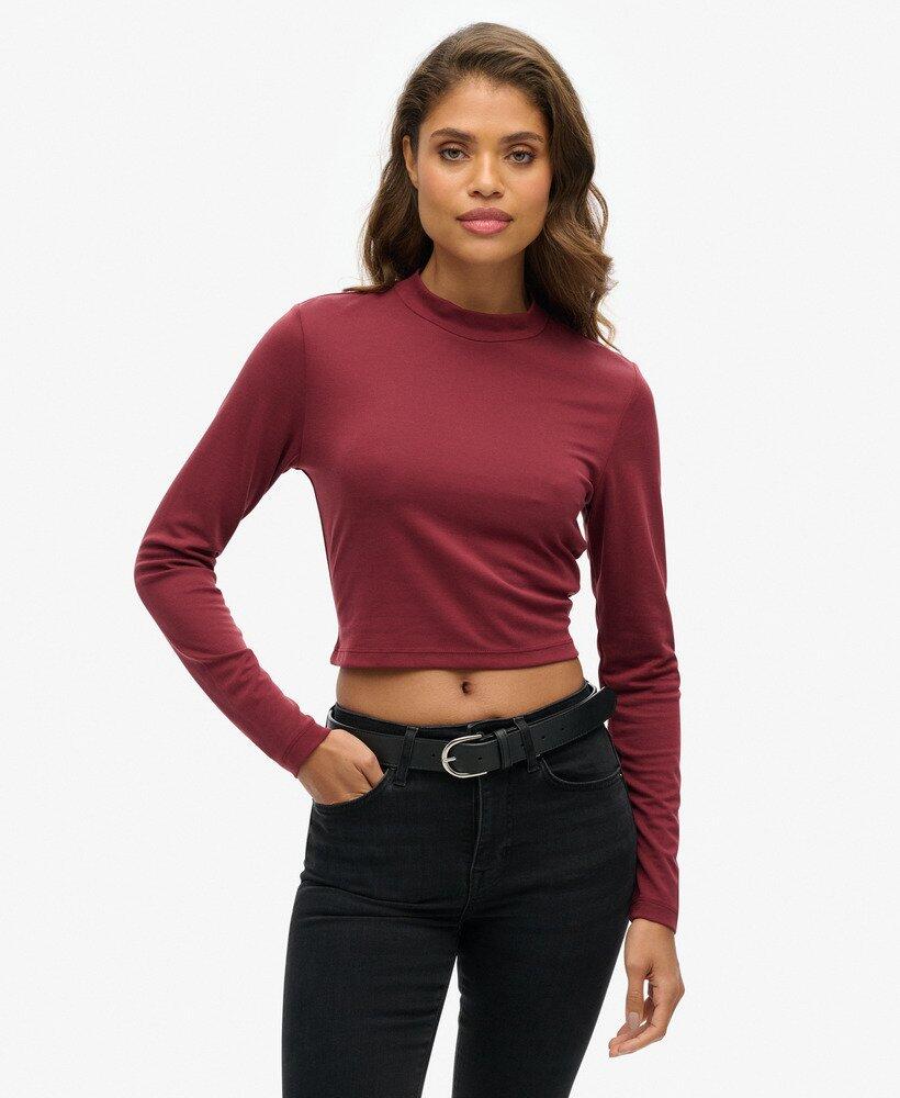 SUPERDRY Langarmshirt mit offenem Rücken aus Jersey