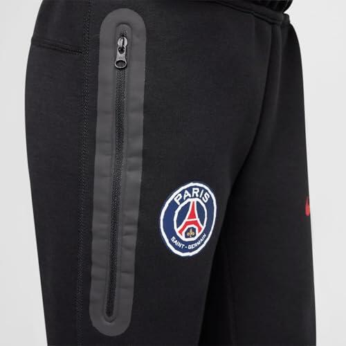 Pantaloni Nike PSG B NSW Tech FLC Bambini, Nero/Rosso, 10-11 anni 6/6