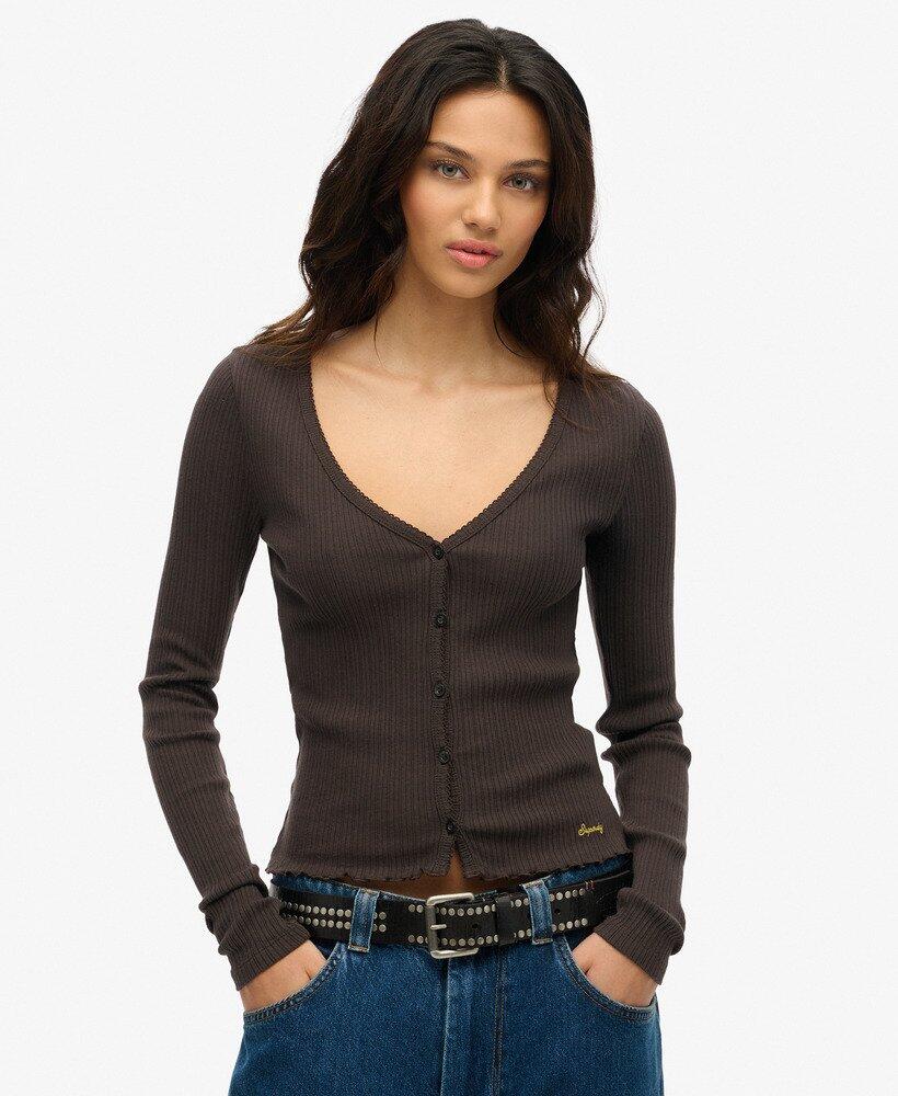 Blusa con botones esencial de manga larga 1/1
