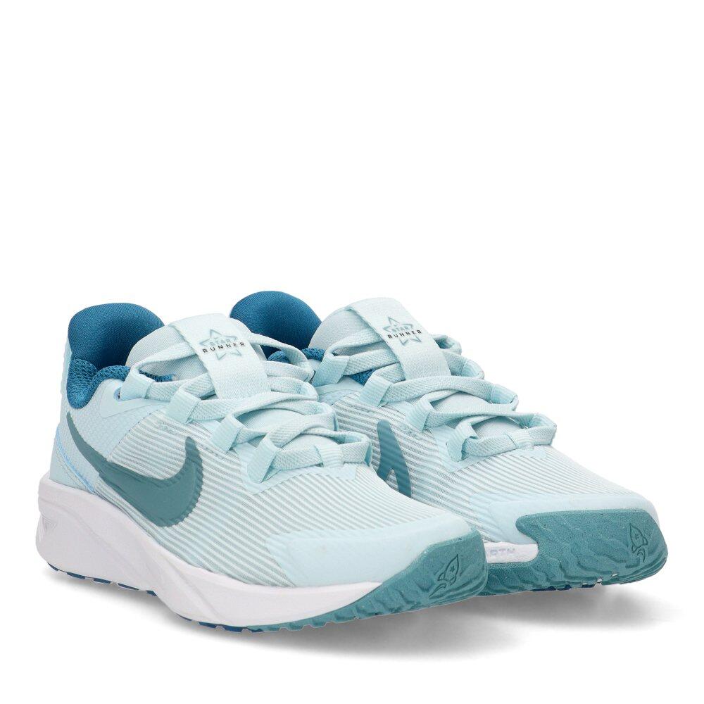 Deportivas Running Niña Suela Plana - Modelo Dx7614 Celeste 2/6