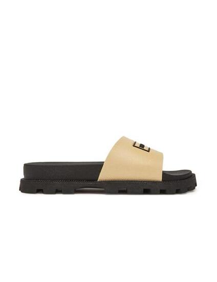 Sandalen Hunter Synthetik-Slider Schotter Beige