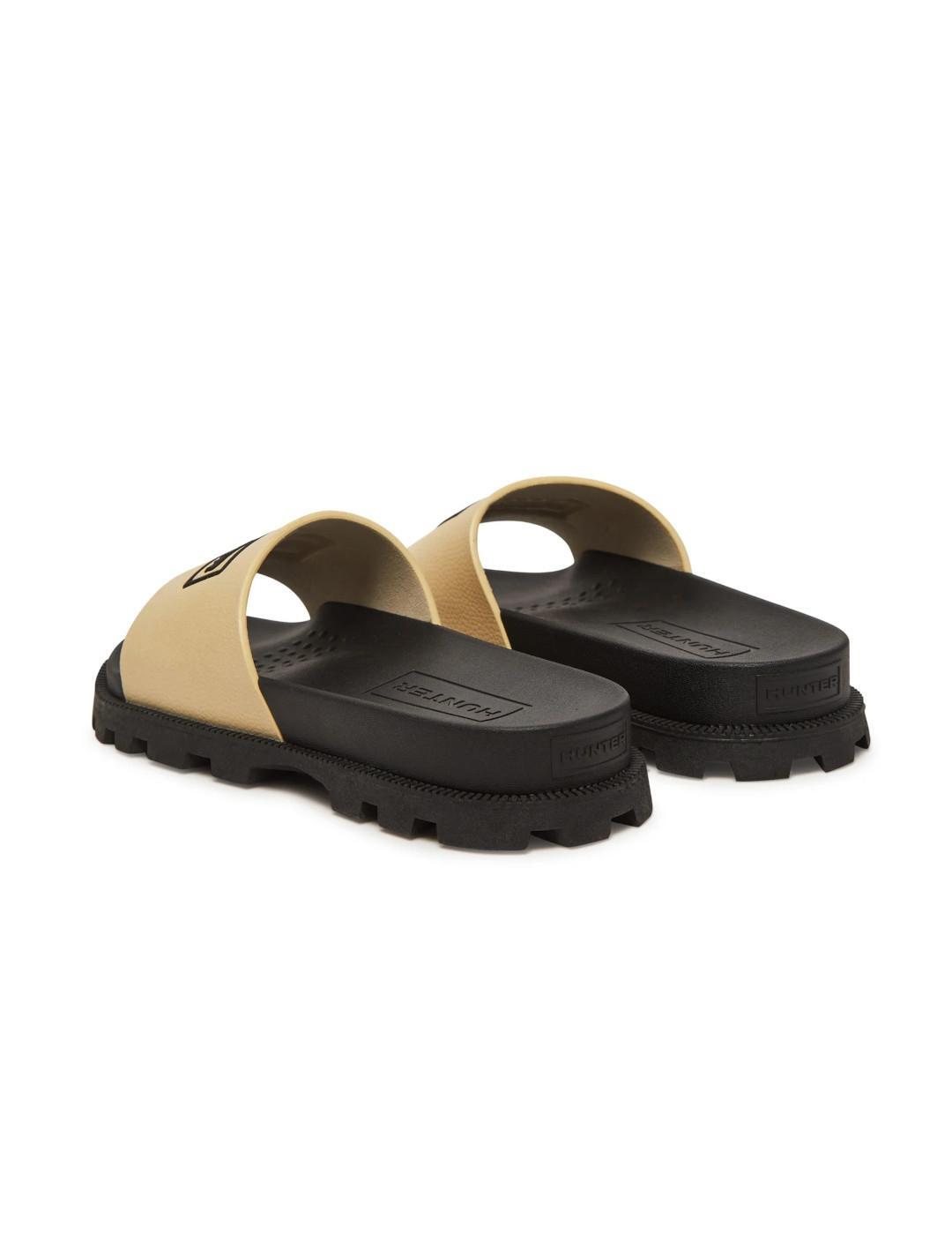 Sandali Hunter sintetici slider grigio beige 4/5