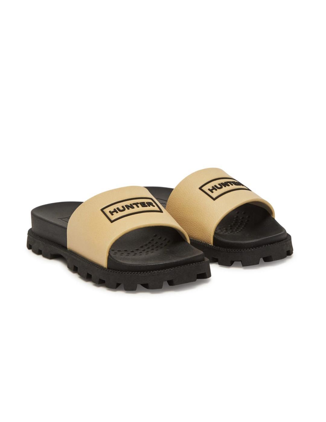 Sandali Hunter sintetici slider grigio beige 3/5