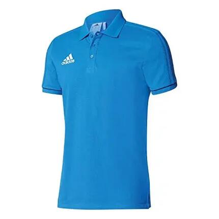 Polo en coton Adidas Tiro 17 pour jeunes, bleu marine et blanc