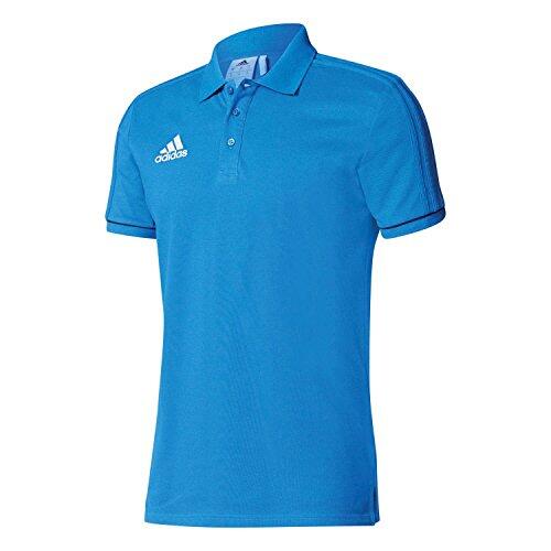 Polo en coton Adidas Tiro 17 pour jeunes, bleu marine et blanc