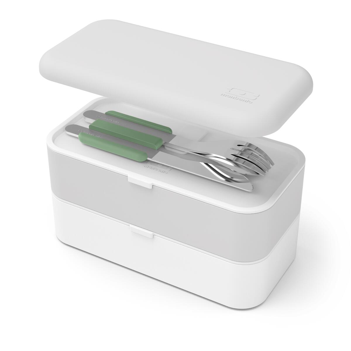 Set 3 couverts en inox|Bureau, pique-nique|Boitier de rangement inclus|Slim Box 4/6
