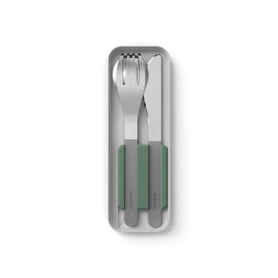 Set 3 posate in acciaio|Ufficio picnic|Scatola di stoccaggio inclusa|Slim Box