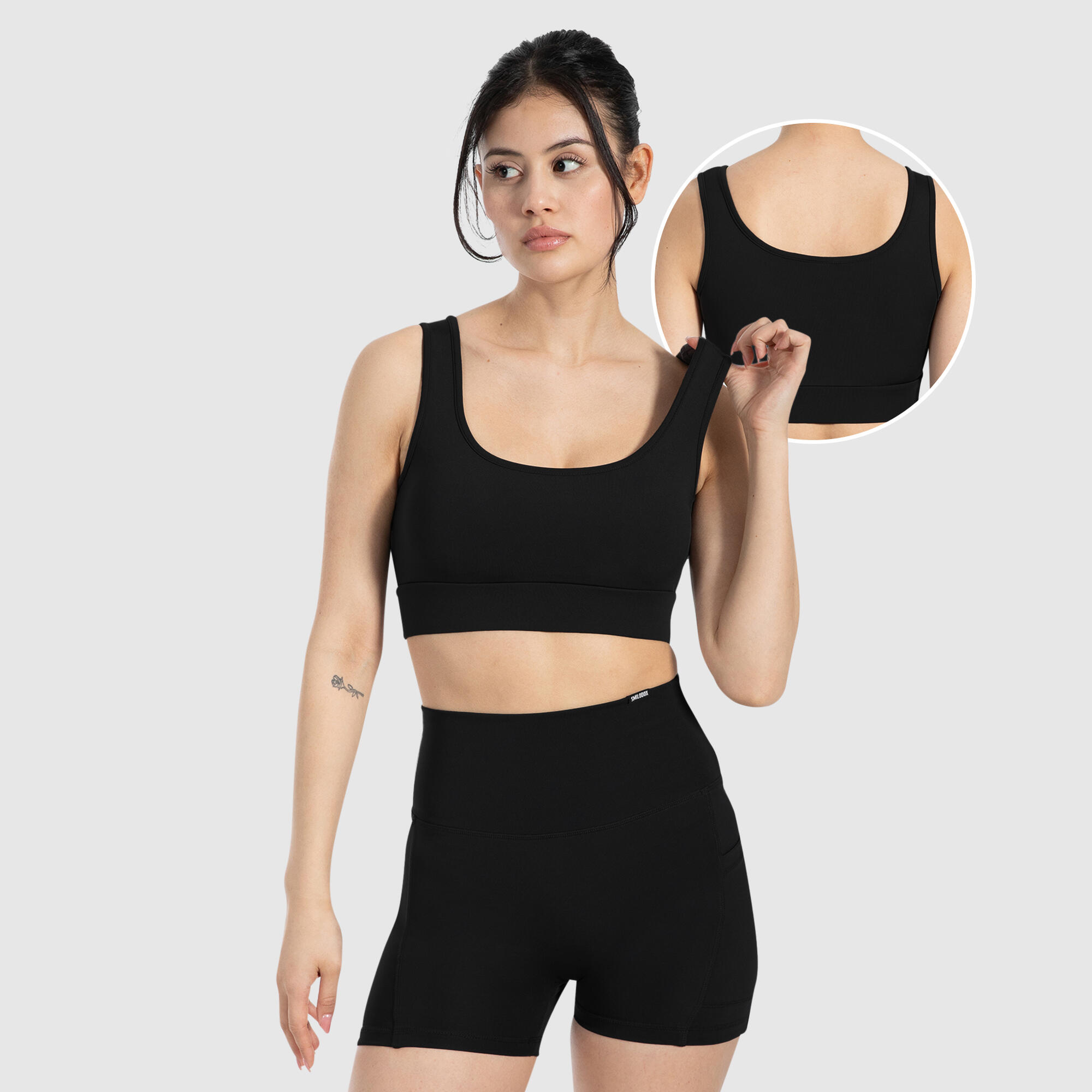 SMILODOX Damen Sport BH Debby Schwarz