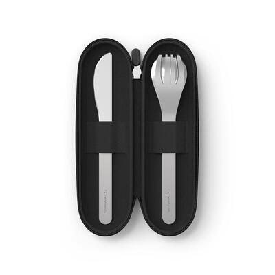 Set 3 posate in acciaio|Picnic trekking|Custodia in tessuto inclusa|Slim Nest