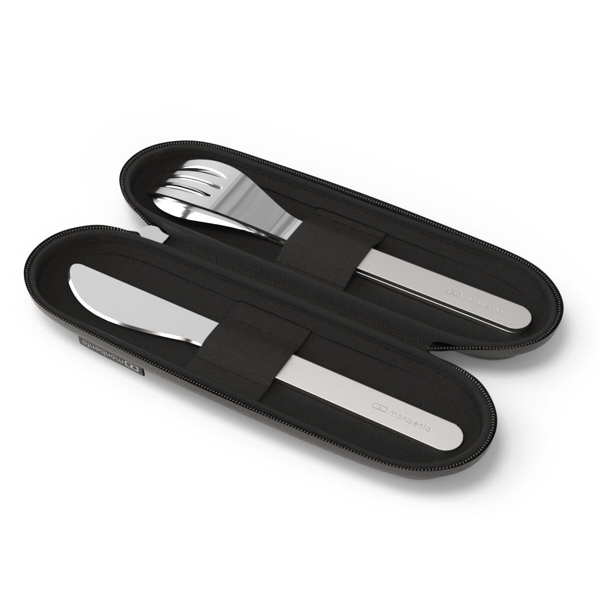 Set 3 couverts en inox|Pique-nique, randonnée|Etui textile inclus|Slim Nest 2/6