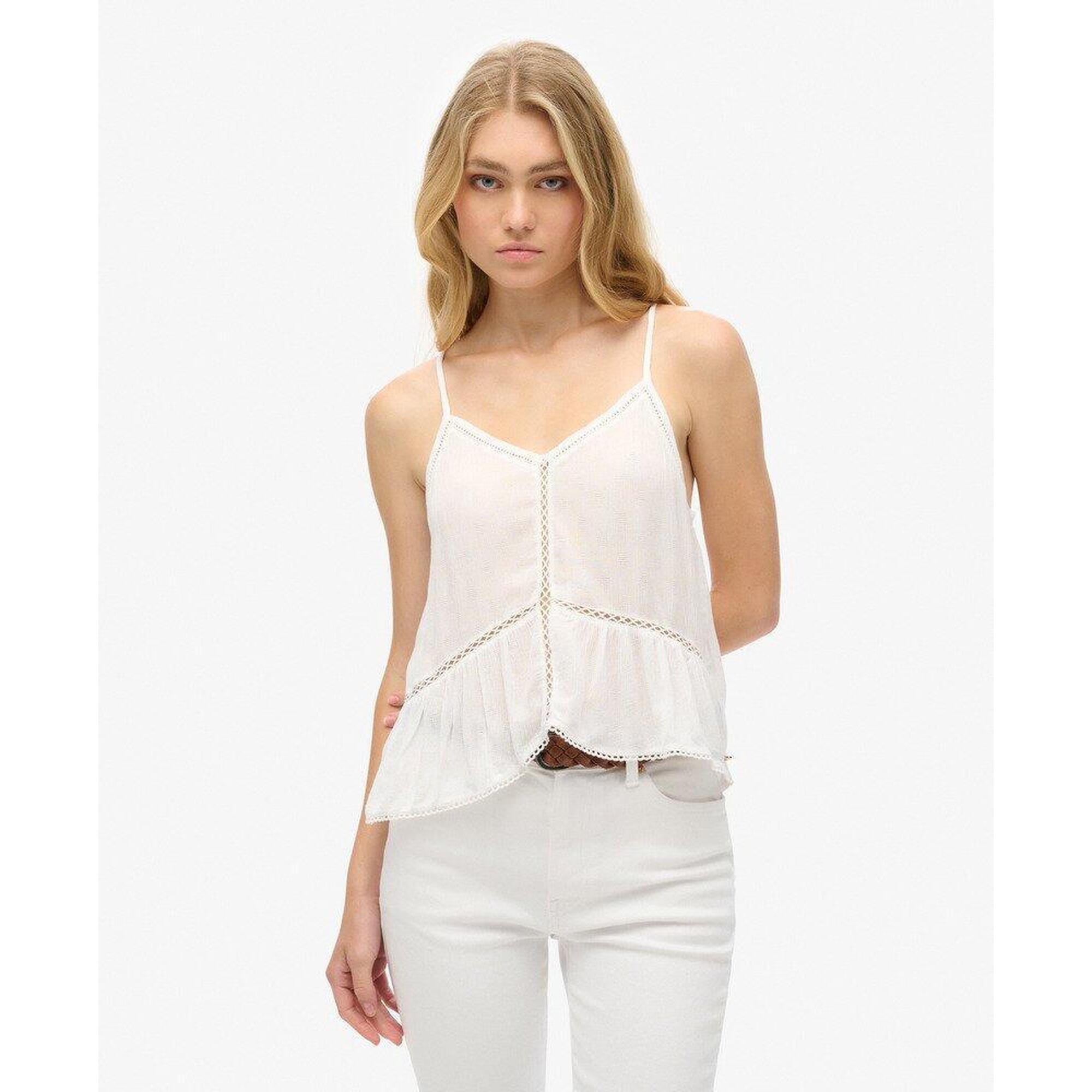 Superdry - Haut Cami À Bordure En Échelle - Sous Pull - Blanc - Decathlon