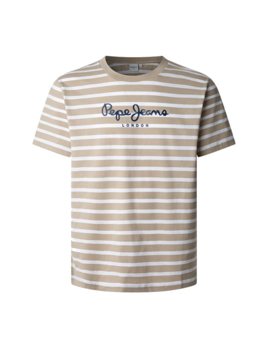Camiseta para Hombre Pepe jeans Striped eggo Beige 1/4