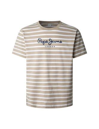 T-Shirt für Männer Pepe Jeans Gestreift Eggo Beige