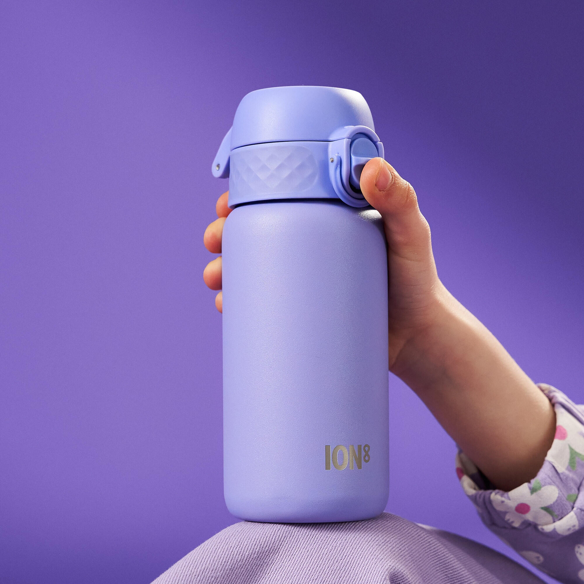 Leak Proof Kids Water Bottle, Stainless Steel, Light Purple, 400ml (13oz) 5/7
