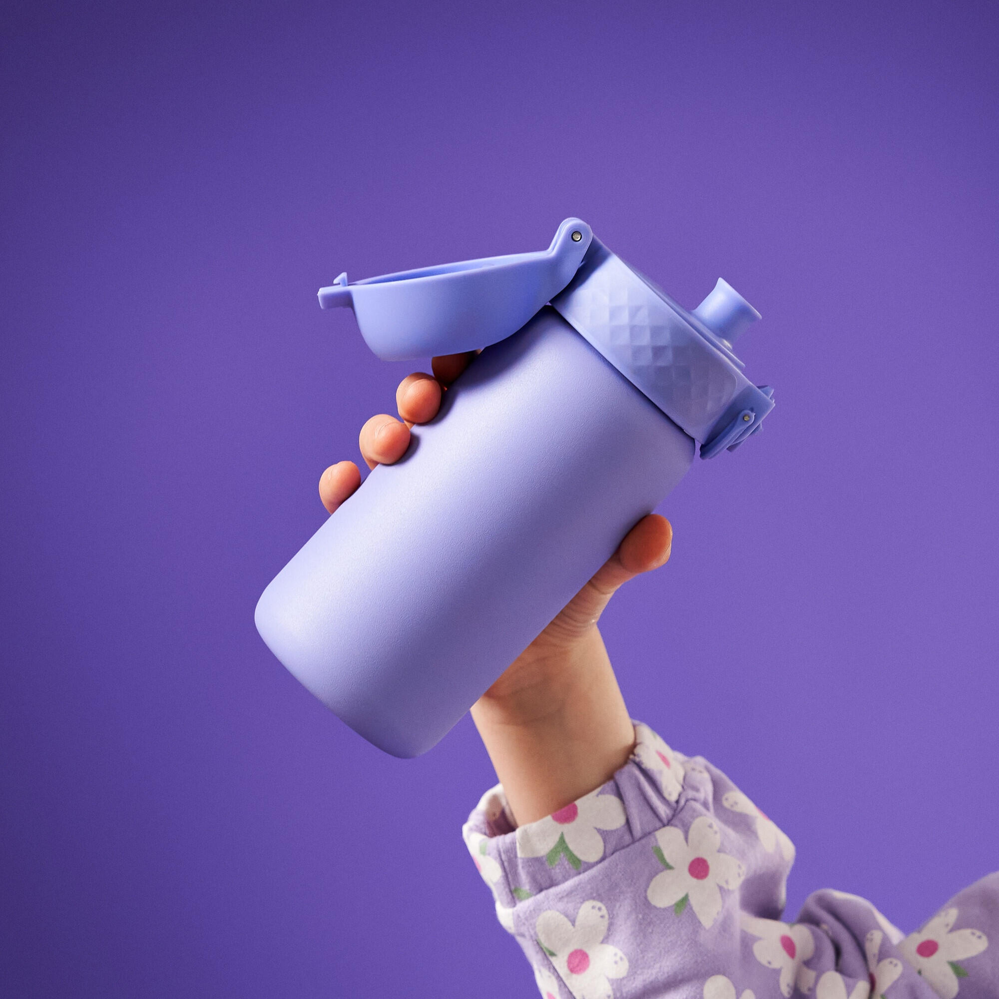Leak Proof Kids Water Bottle, Stainless Steel, Light Purple, 400ml (13oz) 6/7
