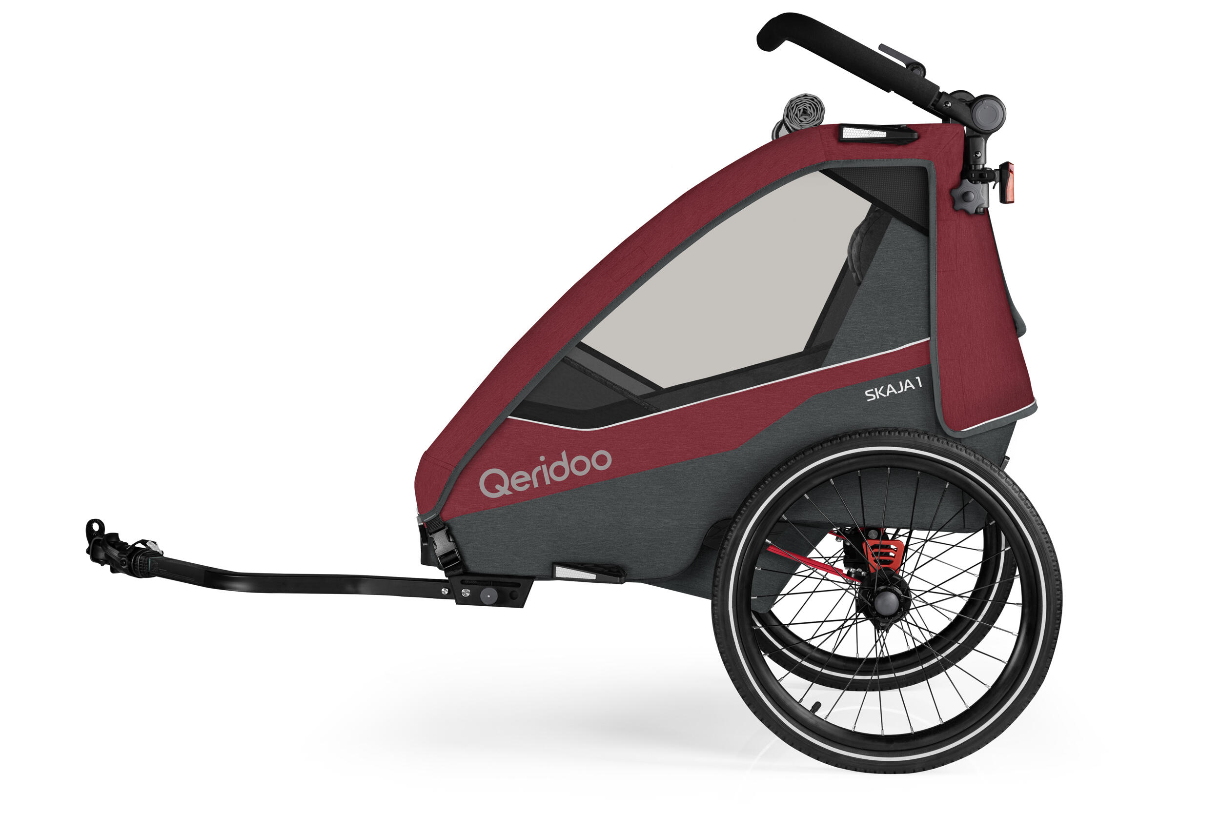Remorque vélo Qeridoo Skaja 1 Cayenne Red 3/5