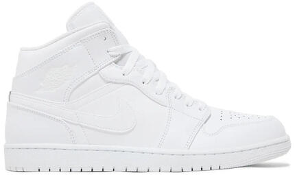 Schoenen - Lifestyle - Unisex - Air Jordan 1 Mid Triple White - Patent, wit.