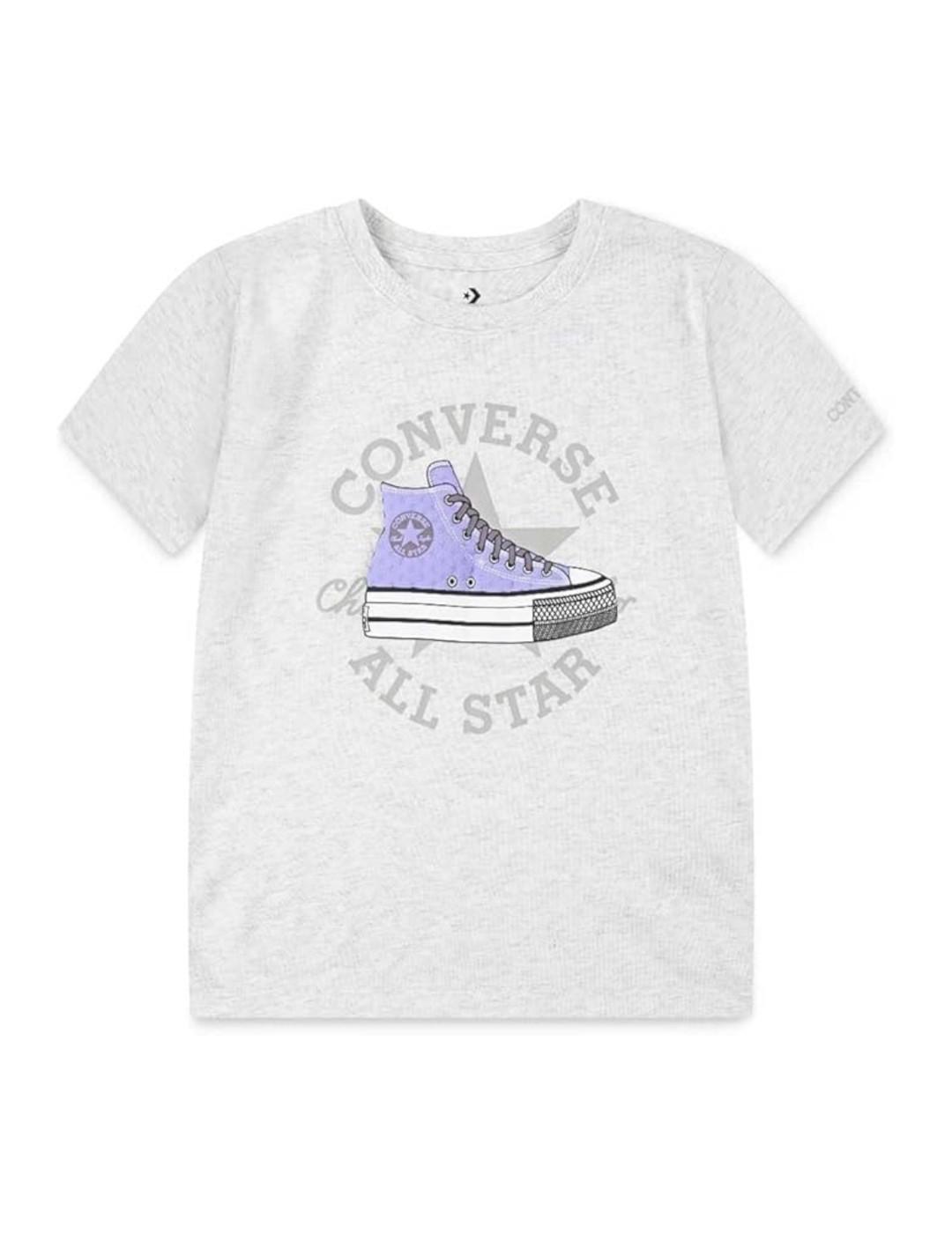 T-shirt pour enfant Converse kids 4cg818 Gris 4/4